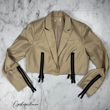 Load image into Gallery viewer, Crop zipper tux