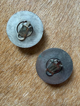 Load image into Gallery viewer, Antiqued Silver 1980’s Textured Cabochon Clip-On Earrings