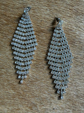 Load image into Gallery viewer, Y2K Liquid Crystal Rhinestone Mesh Earrings