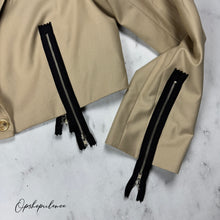 Load image into Gallery viewer, Crop zipper tux