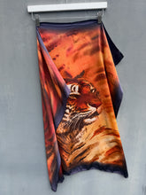 Load image into Gallery viewer, David Jones 100% Silk Tiger Portrait Scarf 1990’s 🇮🇹