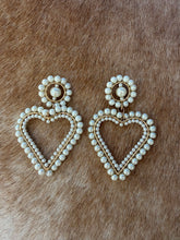 Load image into Gallery viewer, Coquette Baroque Pearl Wire-Wrapped Heart Drop Earrings