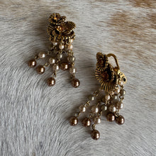 Load image into Gallery viewer, Vintage bohemian beaded clip on earrings