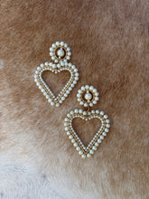 Load image into Gallery viewer, Coquette Baroque Pearl Wire-Wrapped Heart Drop Earrings
