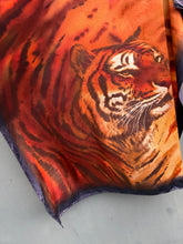 Load image into Gallery viewer, David Jones 100% Silk Tiger Portrait Scarf 1990’s 🇮🇹
