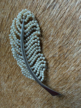 Load image into Gallery viewer, The 1970s Mid-Century Pearl Plume Brooch
