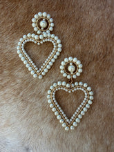 Load image into Gallery viewer, Coquette Baroque Pearl Wire-Wrapped Heart Drop Earrings
