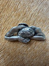 Load image into Gallery viewer, ‘The Thinker’ 1980s Sculptural Pewter Pin – Art Nouveau Style
