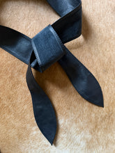 Load image into Gallery viewer, Classic Perth 1980’s Black Genuine Leather Tie Belt Sash - Size 32 / 80cm
