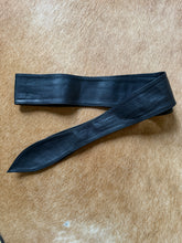 Load image into Gallery viewer, Classic Perth 1980’s Black Genuine Leather Tie Belt Sash - Size 32 / 80cm
