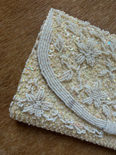 Load image into Gallery viewer, 1960s Hand Beaded Floral Bridal Clutch - Made in Hong Kong
