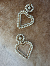 Load image into Gallery viewer, Coquette Baroque Pearl Wire-Wrapped Heart Drop Earrings
