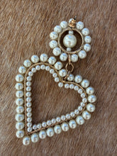 Load image into Gallery viewer, Coquette Baroque Pearl Wire-Wrapped Heart Drop Earrings
