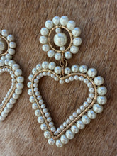 Load image into Gallery viewer, Coquette Baroque Pearl Wire-Wrapped Heart Drop Earrings
