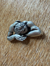 Load image into Gallery viewer, ‘The Thinker’ 1980s Sculptural Pewter Pin – Art Nouveau Style
