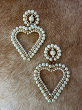 Load image into Gallery viewer, Coquette Baroque Pearl Wire-Wrapped Heart Drop Earrings
