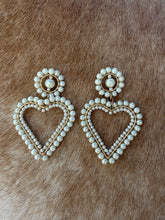 Load image into Gallery viewer, Coquette Baroque Pearl Wire-Wrapped Heart Drop Earrings

