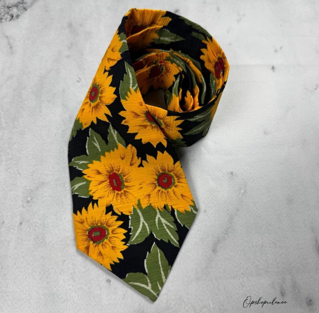 Vintage Silk Sunflower Tie